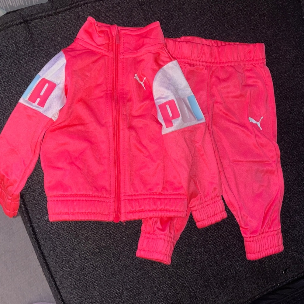 Baby girl Puma tracksuit jacket and jogger set